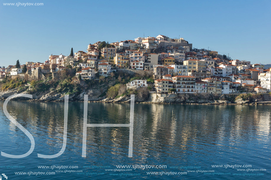 Panorama of Old town of Kavala, East Macedonia and Thrace, Greece
