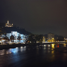 Night panorama Lucern and Reuss River, Canton of Lucerne, Switzerland