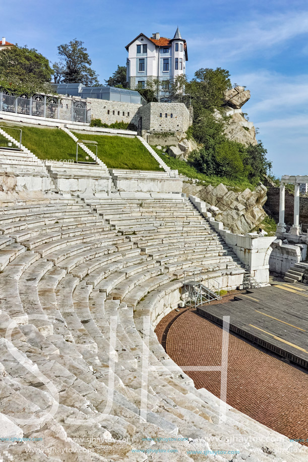 Ruins Ancient Roman theatre in Plovdiv, Bulgaria