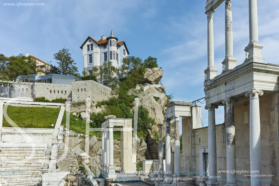 Amazing view of Ancient Roman theatre in Plovdiv, Bulgaria