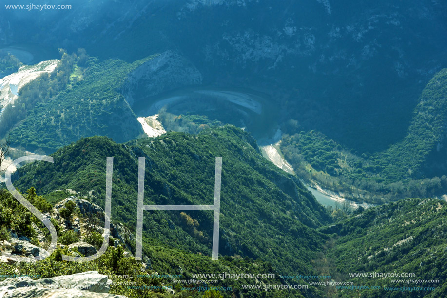 Meander of  Nestos Gorge near town of Xanthi, East Macedonia and Thrace, Greece