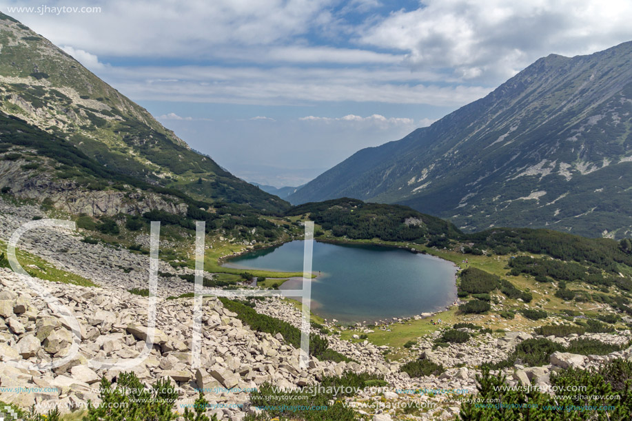 Amazing Panorama of Muratovo lake, Pirin Mountain, Bulgaria
