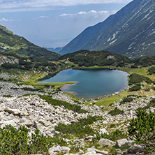 Rocky peaks and Upper Muratovo lake, Pirin Mountain, Bulgaria
