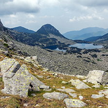 Panoramic view of  Gergiyski lakes,  Pirin Mountain, Bulgaria