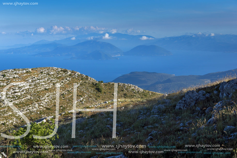 Amazing  view of Mountain of Lefkada and sea, Ionian Islands, Greece