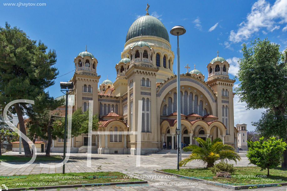 Panorama of Saint Andrew Church, the largest church in Greece, Patras, Peloponnese, Western Greece
