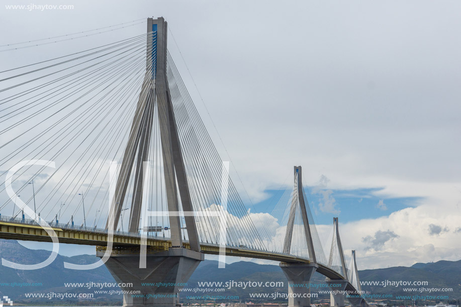 Seascape with The cable bridge between Rio and Antirrio, Patra, Western Greece