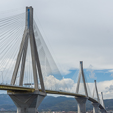 Seascape with The cable bridge between Rio and Antirrio, Patra, Western Greece