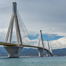 View of The cable bridge between Rio and Antirrio, Patra, Western Greece