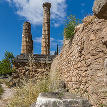The Temple of Apollo in Ancient Greek archaeological site of Delphi,Central Greece