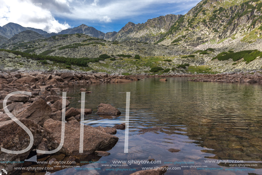 Panoramic view of Musalenski lakes and Musala peak, Rila mountain, Bulgaria