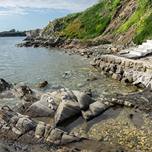 Rocks and small beach in Ammouliani island, Athos, Chalkidiki, Central Macedonia, Greece