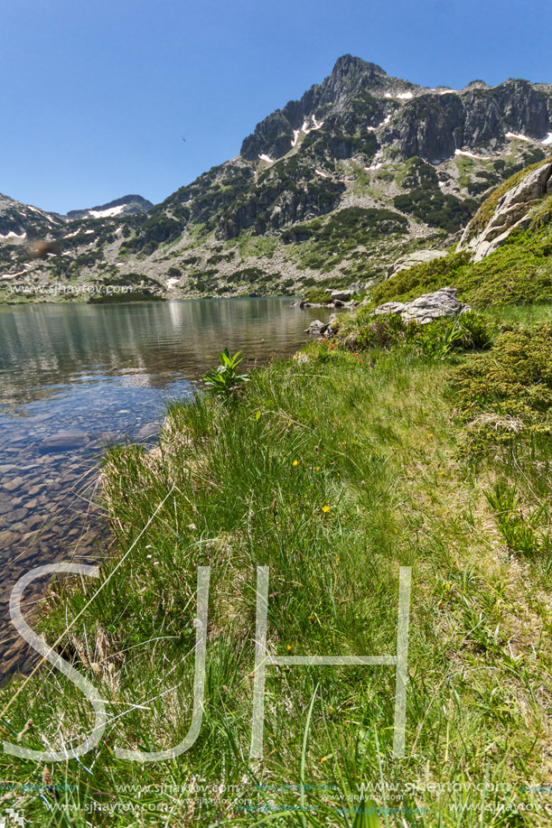 Amazing view of Dzhangal peak and Popovo lake, Pirin Mountain, Bulgaria