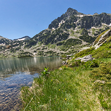 Amazing view of Dzhangal peak and Popovo lake, Pirin Mountain, Bulgaria
