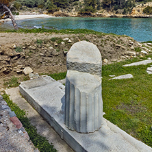 Ancient Column in Archaeological site of Aliki, Thassos island,  East Macedonia and Thrace, Greece