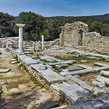 Inside view of  ancient church in Archaeological site of Aliki, Thassos island,  East Macedonia and Thrace, Greece