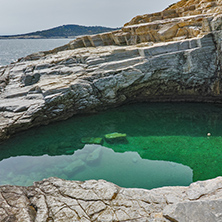 Inside view of Giola Natural Pool in Thassos island, East Macedonia and Thrace, Greece