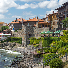 ancient fortifications and Panoramic view of Sozopol town, Burgas Region, Bulgaria