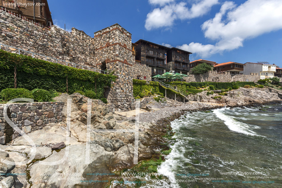 Amazing Panorama with ancient fortifications and old houses of Sozopol, Burgas Region, Bulgaria