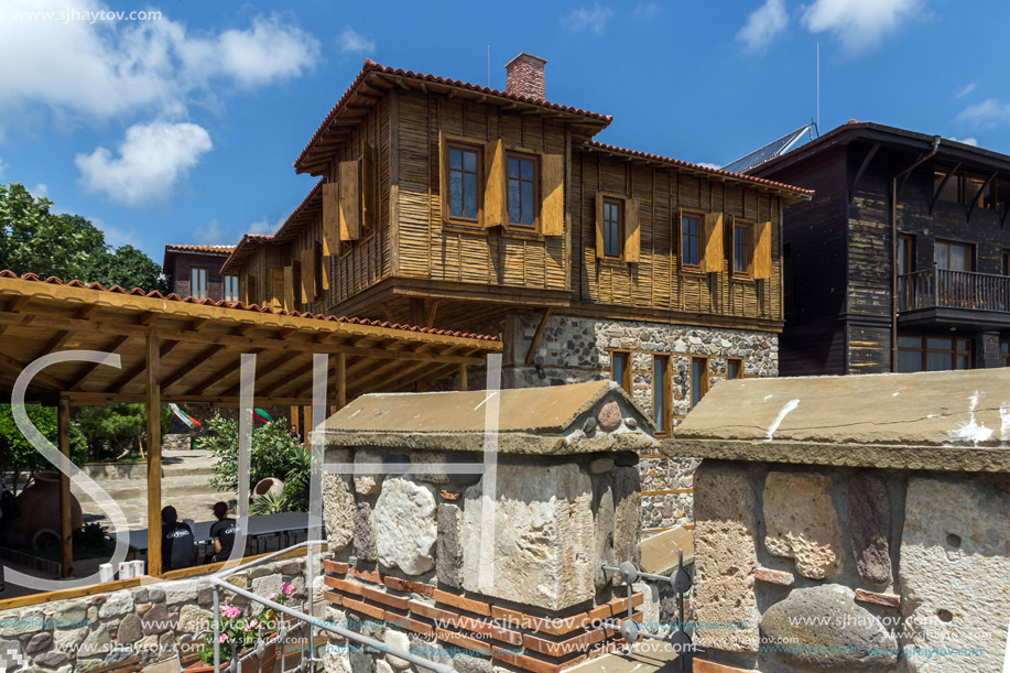 Ancient fortifications and old houses in Sozopol, Burgas Region, Bulgaria