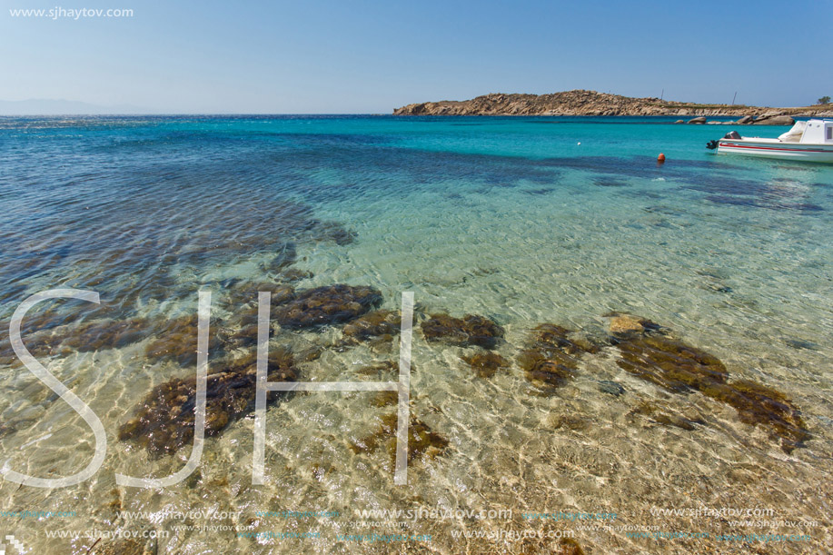 Paranga Beach on the island of Mykonos, Cyclades, Greece