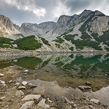 Dark Clouds over Sinanitsa Peak and lake, Pirin Mountain, Bulgaria