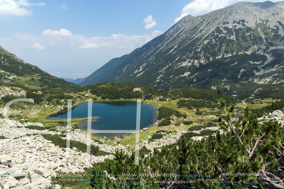 Amazing Panorama of Muratovo lake, Pirin Mountain, Bulgaria