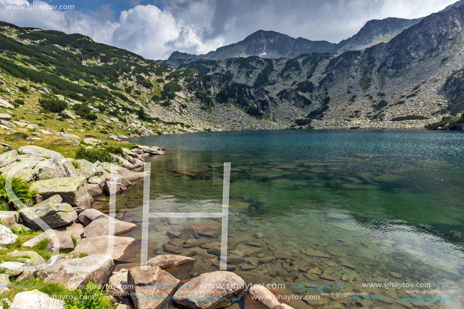 Panoramic view of Banderishki Chukar Peak and The Fish Lake, Pirin Mountain, Bulgaria