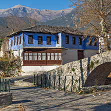 Old house and Stone bridgein Moushteni near Kavala, East Macedonia and Thrace, Greece