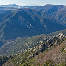 Amazing Panorama of Nestos Gorge near town of Xanthi, East Macedonia and Thrace, Greece