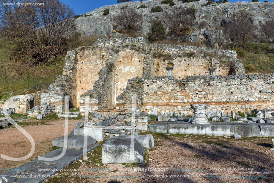 Ruins in archeological area of Philippi, Eastern Macedonia and Thrace, Greece