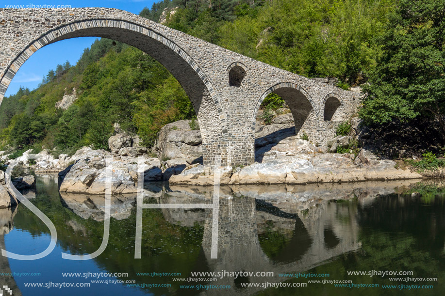 Amazing view of  Devil"s Bridge and Arda river, Kardzhali Region, Bulgaria