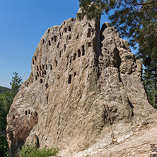 Thracian Sanctuary Eagle Rocks near town of Ardino in Rhodopes mountain, Kardzhali Region, Bulgaria