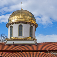 Amazing view of Golden Dome of The Fish Church, St. Mary the Annunciation, Asenovgrad,  Plovdiv Region, Bulgaria