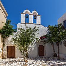 White church in Parakia, Paros island, Cyclades, Greece