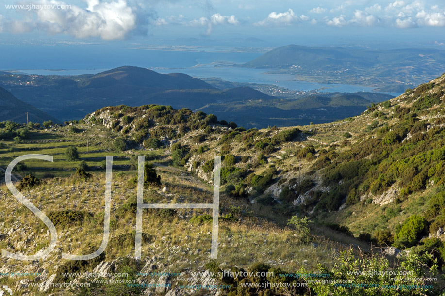 Panoramic view of Mountain of Lefkada, Ionian Islands, Greece