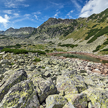 Amazing Panorama of Rocky Hills in Rila mountain, Bulgaria