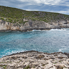 Panorama of Limnionas beach bay at Zakynthos island, Greece