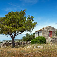 Amazing landscape with Small church and land  in Zakynthos City, Greece