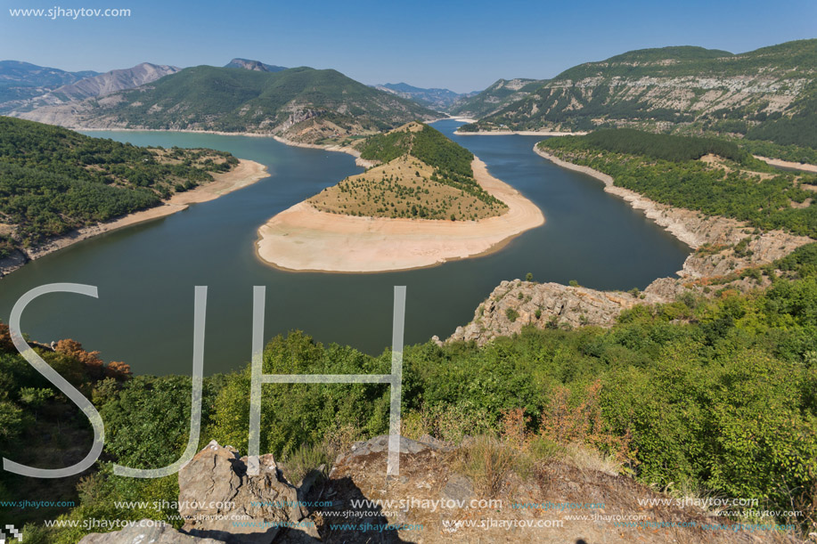 Amazing Panorama of Arda River meander and Kardzhali Reservoir, Bulgaria