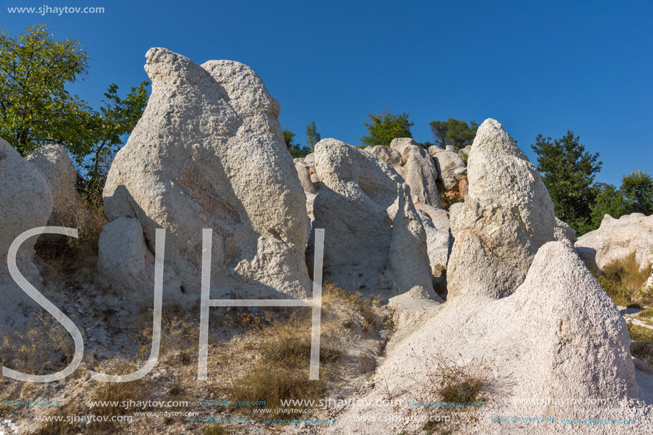 Panoramic view Rock phenomenon Stone Wedding near town of Kardzhali, Bulgaria