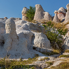 Panoramic view Rock phenomenon Stone Wedding near town of Kardzhali, Bulgaria