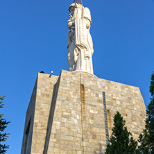 The biggest Monument of Virgin Mary in the world and panorama to City of Haskovo, Bulgaria