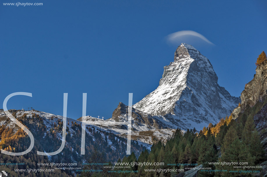 Amazing view of mount Matterhorn, Canton of Valais, Alps, Switzerland