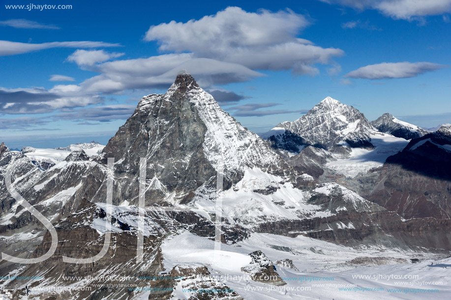 Panorama of mount Matterhorn, Canton of Valais, Alps, Switzerland