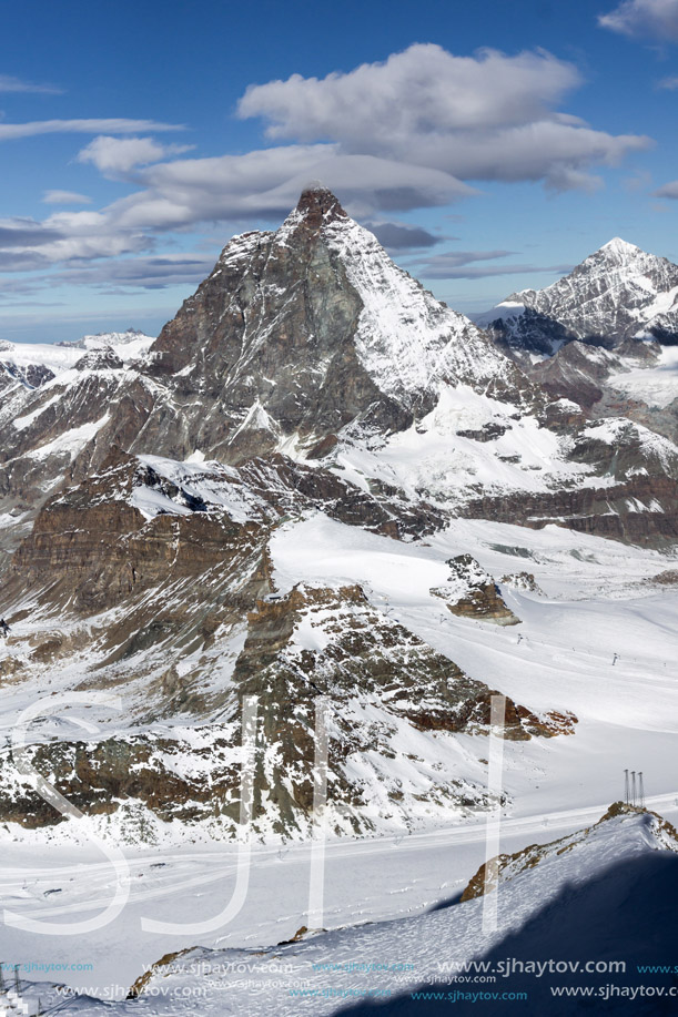 Panoramic view of mount Matterhorn, Canton of Valais, Alps, Switzerland