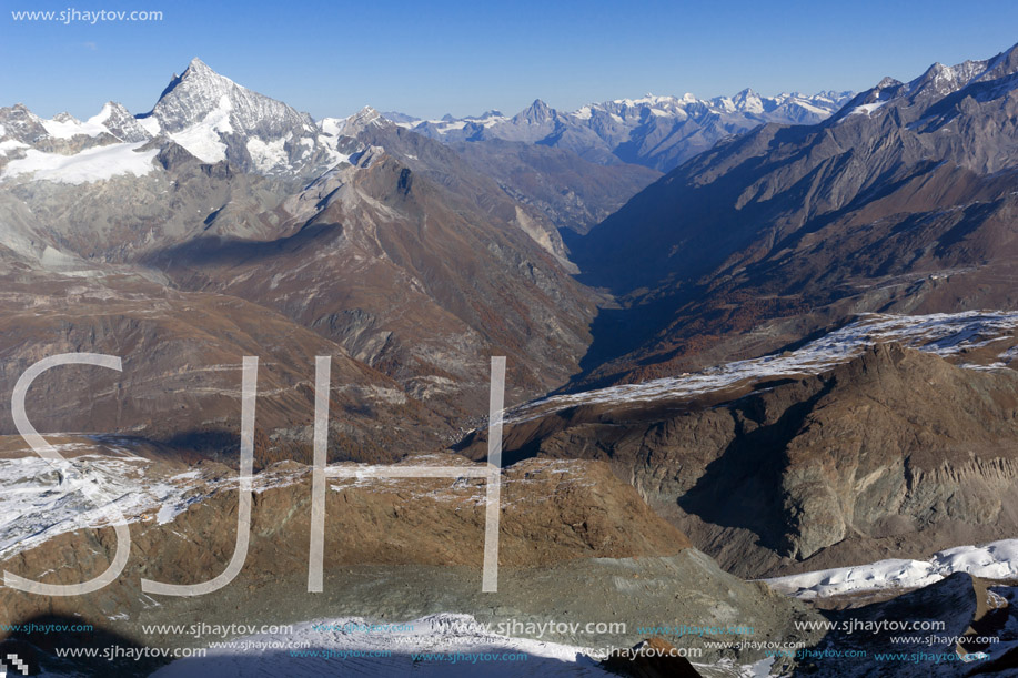 Amazing Autumn landscape of Swiss Alps and Zermatt, Switzerland