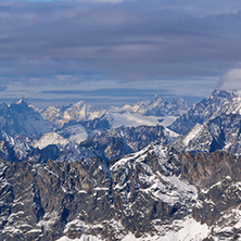 Amazing panorama from matterhorn glacier paradise to Alps, Switzerland