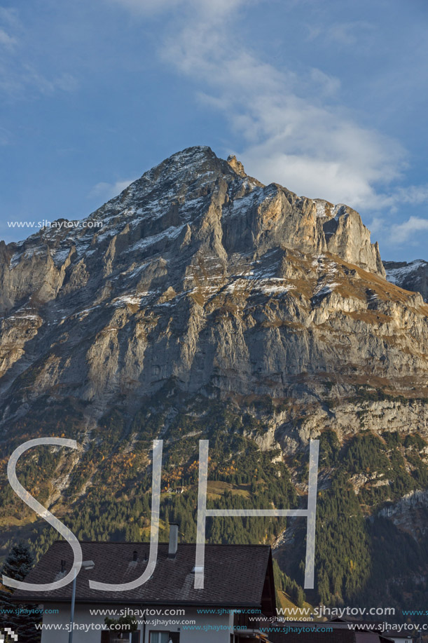 Village of Grindelwald Alps near town of Interlaken, Switzerland