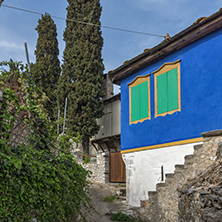 Old colored house in the village of Theologos,Thassos island, East Macedonia and Thrace, Greece